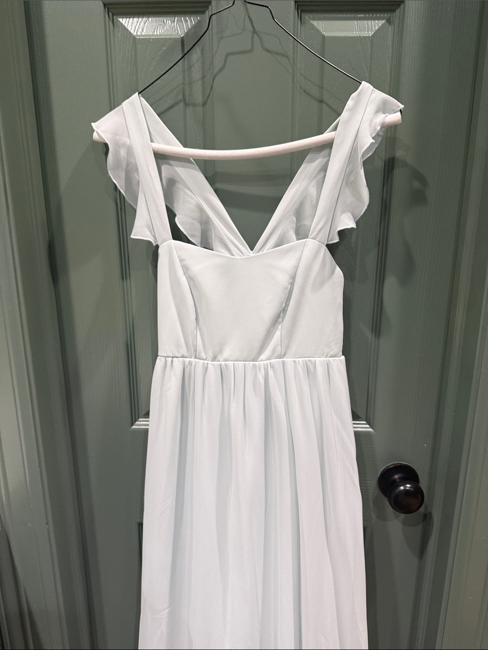 Show Me Your MuMu White Ruffle Strap Maxi Dress